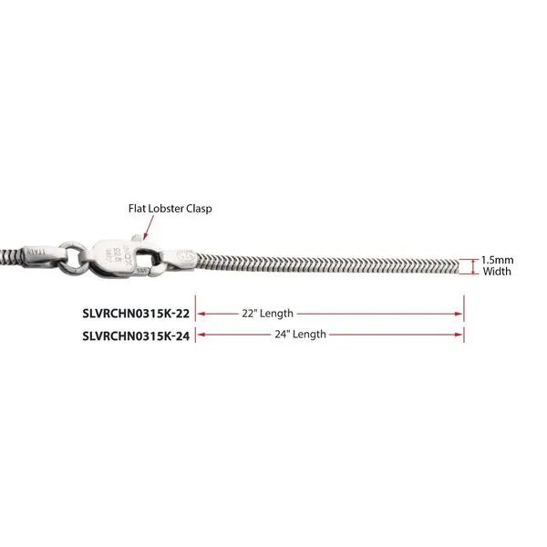 INOX Jewelry Sterling Silver Polished Snake Chain Necklace Image 5 Morin Jewelers Southbridge, MA