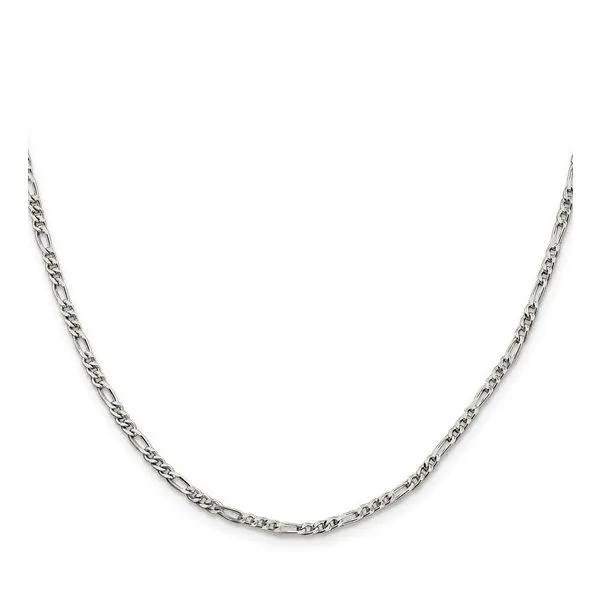 Sterling Silver 2.5mm Figaro Chain Image 2 Morin Jewelers Southbridge, MA