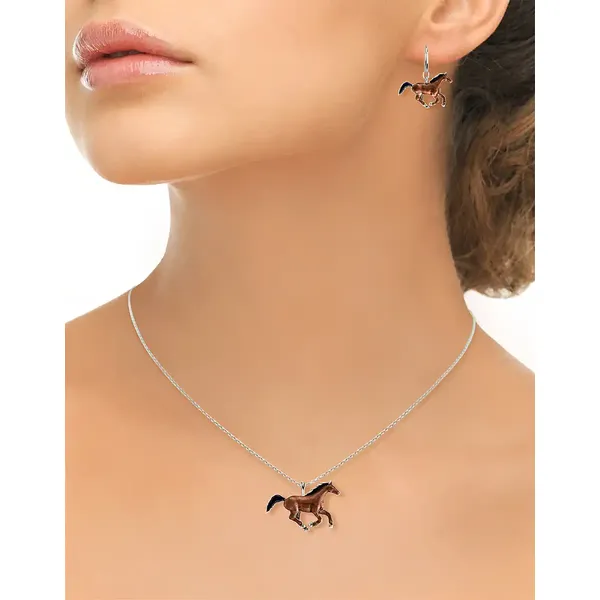 Brown Horse Necklace Image 2 Morin Jewelers Southbridge, MA