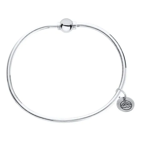 White Polished Sterling Silver Bangle Bracelet Morin Jewelers Southbridge, MA