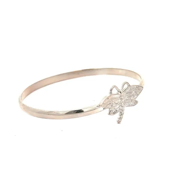 White Sterling Silver Butterfly Bangle Bracelet Image 2 Morin Jewelers Southbridge, MA