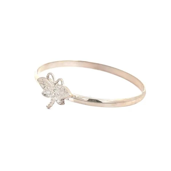 White Sterling Silver Butterfly Bangle Bracelet Image 3 Morin Jewelers Southbridge, MA