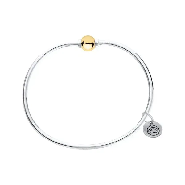 Twotone 14K Yellow Gold & Sterling Silver Bangle Bracelet Morin Jewelers Southbridge, MA