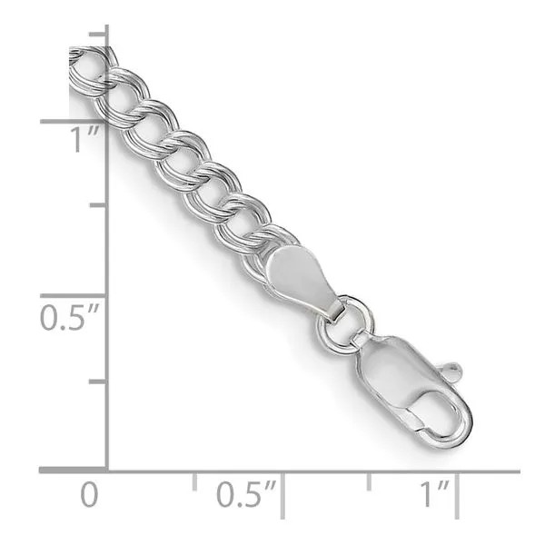 Sterling Silver Double Loop Charm Bracelet Image 3 Morin Jewelers Southbridge, MA