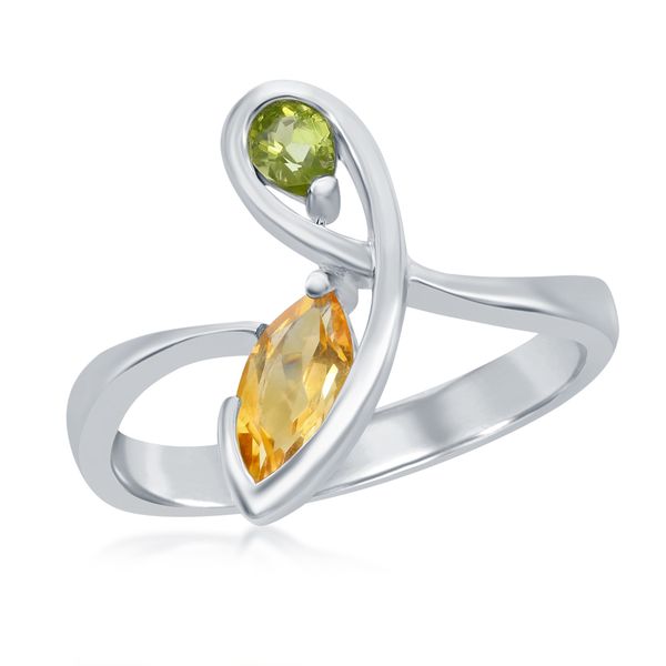 Sterling Silver Golden Citrin and Peridot Fashion Ring Morin Jewelers Southbridge, MA