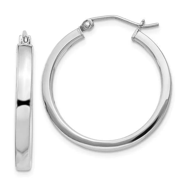 Women's Sterling Silver Large Hoop Earrings Image 2 Morin Jewelers Southbridge, MA