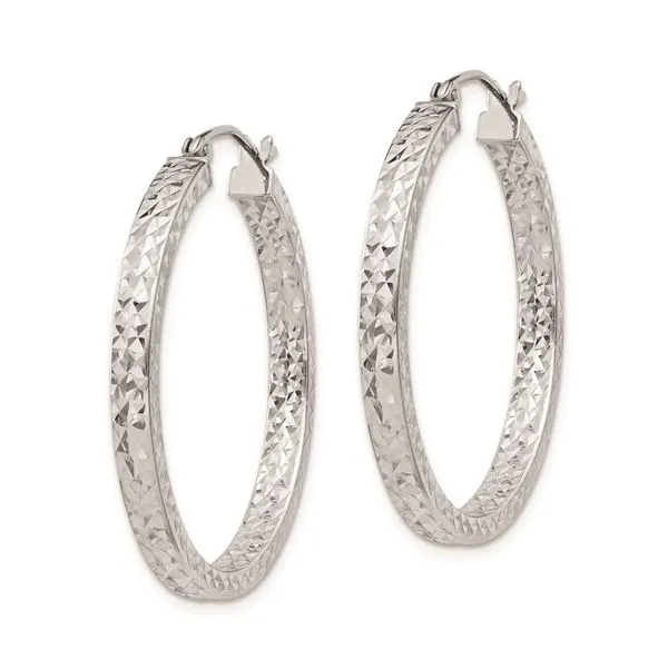 Women's Sterling Silver Large Hoop Earrings Image 2 Morin Jewelers Southbridge, MA