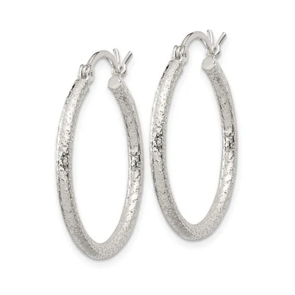 Women's Sterling Silver Large Hoop Earrings Image 2 Morin Jewelers Southbridge, MA