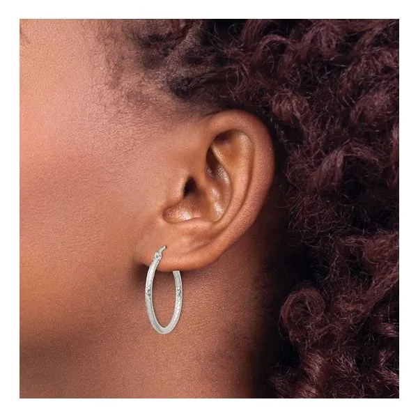 Women's Sterling Silver Large Hoop Earrings Image 4 Morin Jewelers Southbridge, MA