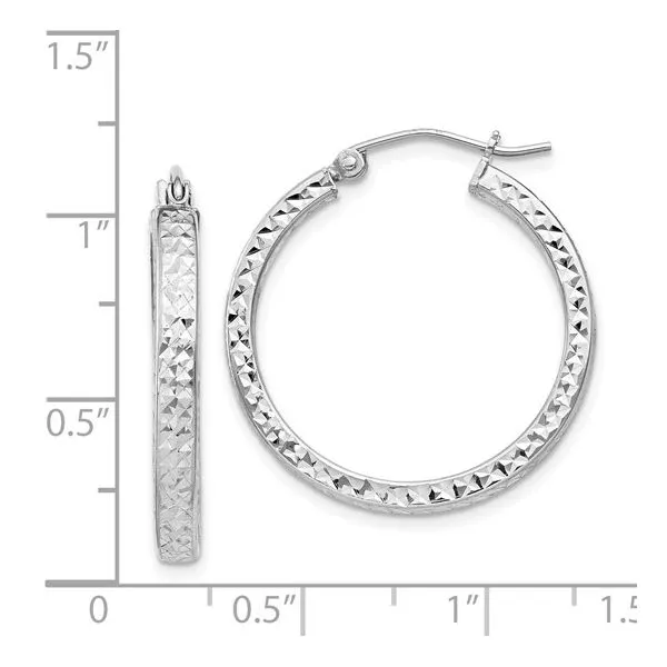 Sterling Silver Diamond Cut Large Hoop Earrings Image 3 Morin Jewelers Southbridge, MA