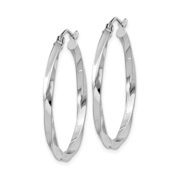 Sterling Silver Twisted Large Hoop Earrings Image 2 Morin Jewelers Southbridge, MA