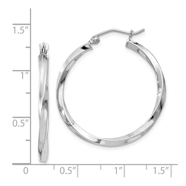 Sterling Silver Twisted Large Hoop Earrings Image 3 Morin Jewelers Southbridge, MA