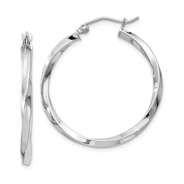 Sterling Silver Twisted Large Hoop Earrings Morin Jewelers Southbridge, MA