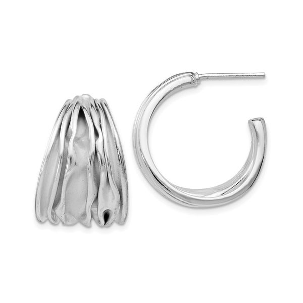 Women's Sterling Silver Post Hoop Earrings Morin Jewelers Southbridge, MA