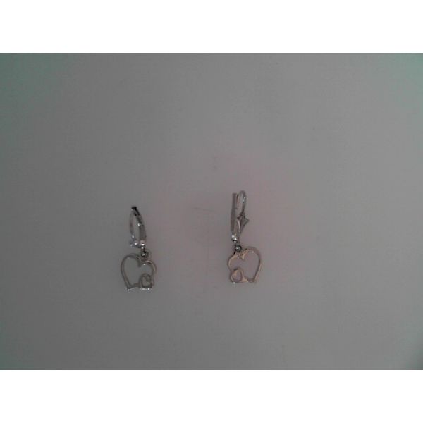 Sterling Silver Drop Double Hearts Earrings Morin Jewelers Southbridge, MA