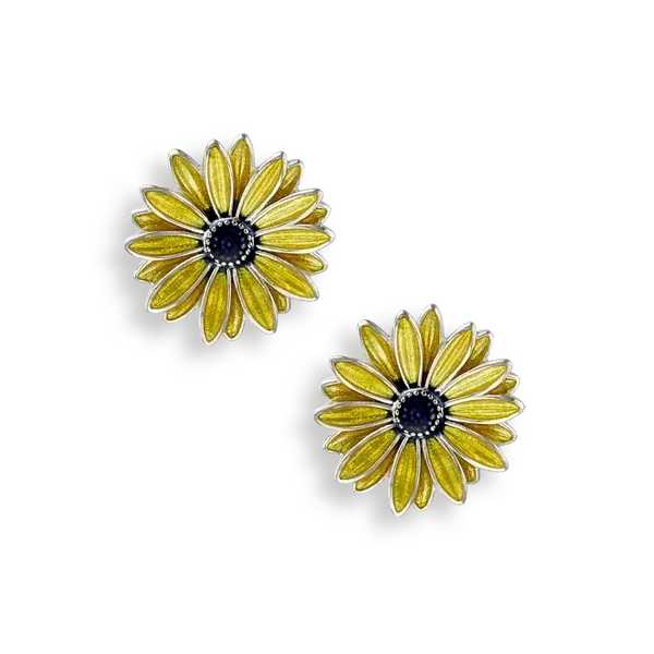 Women's Sterling Silver Yellow Black-Eyed Susan Post Earrings Morin Jewelers Southbridge, MA