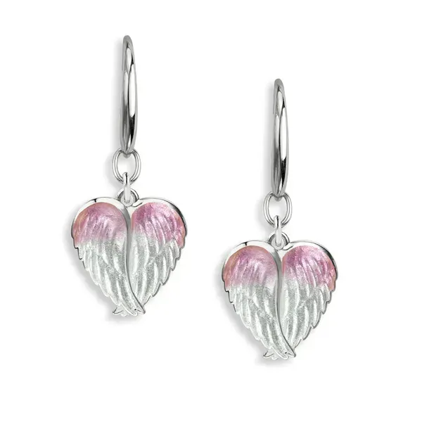 Sterling Silver White and Pink Angel Wire Earrings Morin Jewelers Southbridge, MA