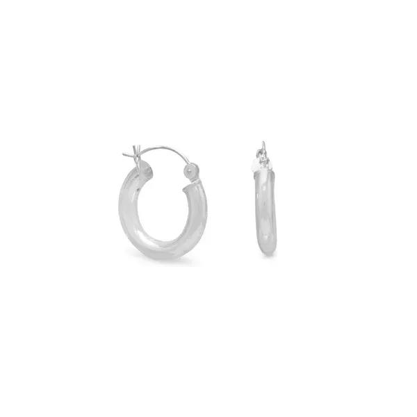 White Sterling Silver Small Hoop Earrings Morin Jewelers Southbridge, MA