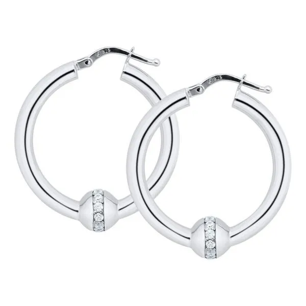 Cape Cod Sterling Silver CZ Hoop Earrings Morin Jewelers Southbridge, MA