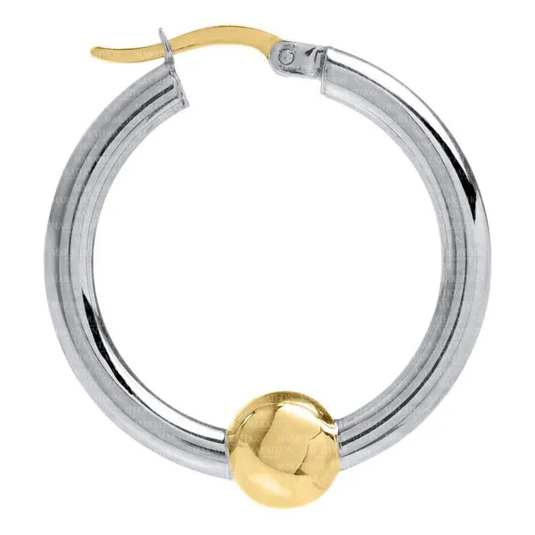 Cape Cod Sterling Silver 14K Yellow 20mm Hoop Earrings Image 2 Morin Jewelers Southbridge, MA