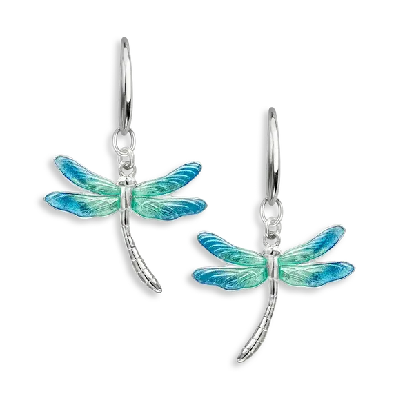 Silver Blue Dragonfly Wire Earrings Morin Jewelers Southbridge, MA