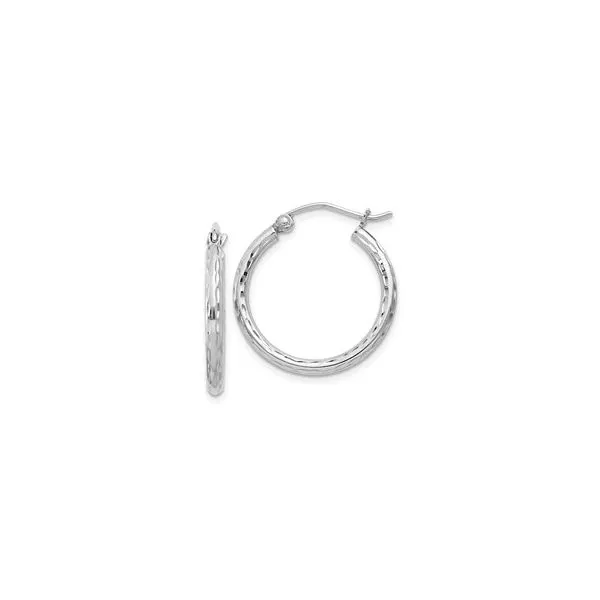 Silver Diamond Cut Hoop Earrings Morin Jewelers Southbridge, MA