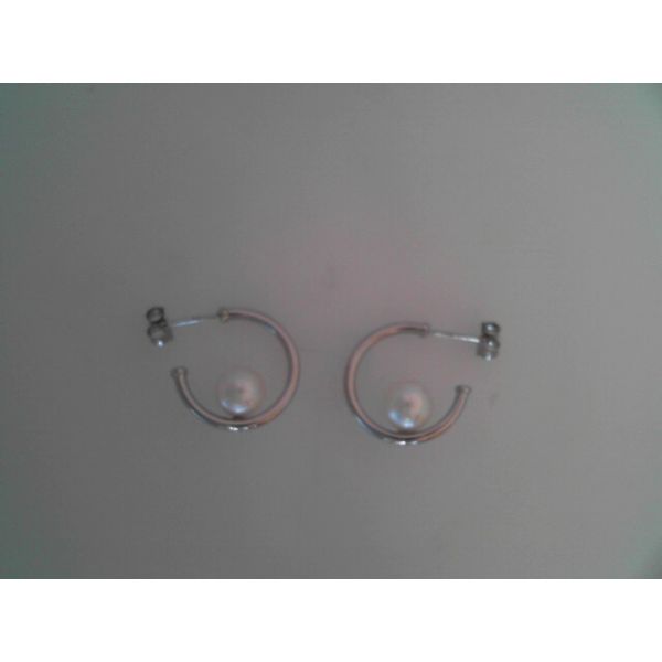 Sterling Silver Pearl Hoop Earrings Morin Jewelers Southbridge, MA