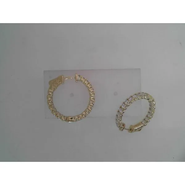 Sterling Silver CZ Hinged Hoop Earrings Morin Jewelers Southbridge, MA
