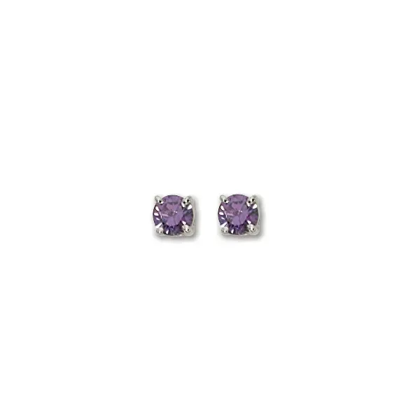 Sterling Silver Synthetic Amethyst Stud Earrings Morin Jewelers Southbridge, MA