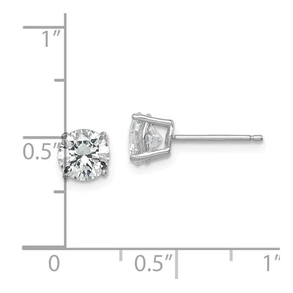 Sterling Silver CZ Stud Earrings Image 4 Morin Jewelers Southbridge, MA