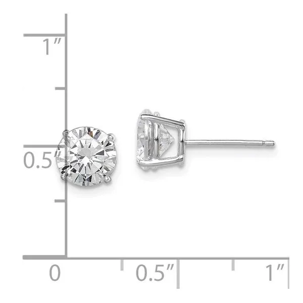 Sterling Silver CZ Stud Earrings Image 4 Morin Jewelers Southbridge, MA