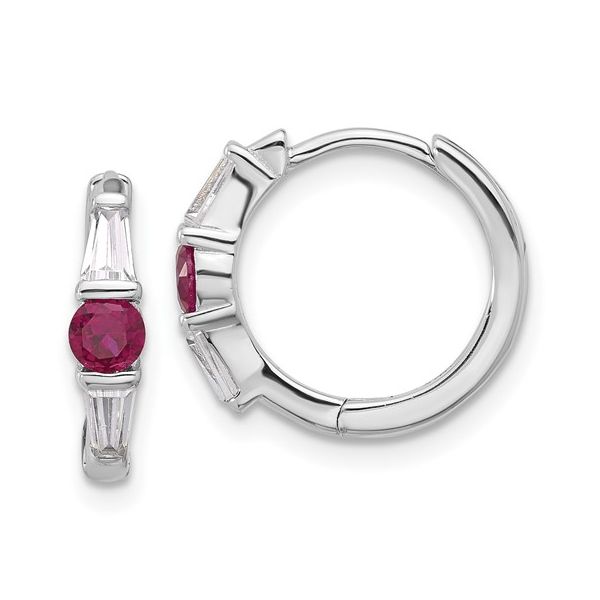 Sterling Silver Ruby Hoop Earrings Morin Jewelers Southbridge, MA