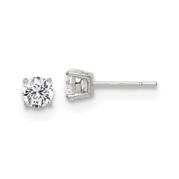Sterling Silver Round CZ Stud Earrings Morin Jewelers Southbridge, MA
