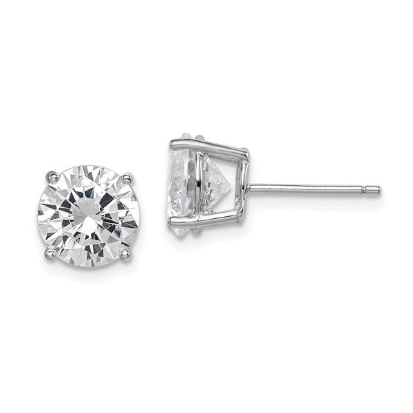 Sterling Silver Round CZ Stud Earrings Morin Jewelers Southbridge, MA