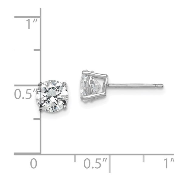 Sterling Silver Round CZ Stud Earrings Image 4 Morin Jewelers Southbridge, MA