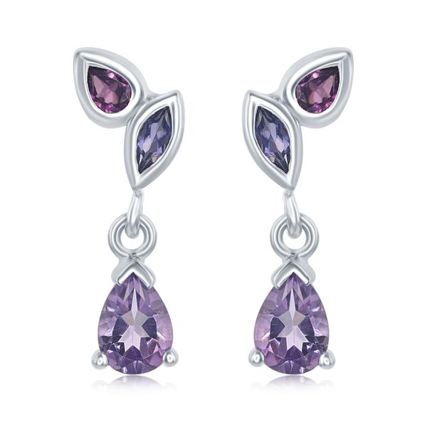 Sterling Silver Amethyst Drop Earrings Morin Jewelers Southbridge, MA