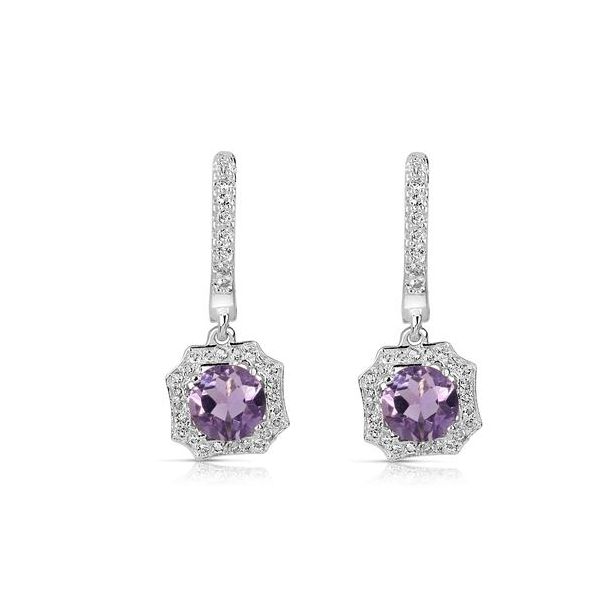 Sterling Silver Amethyst and White Topaz Drop Earrings Morin Jewelers Southbridge, MA