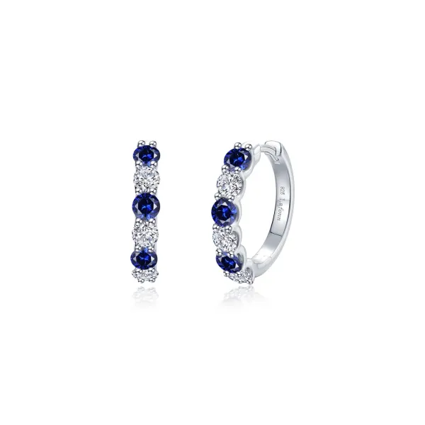 Sterling Silver Sapphire Hoop Earrings Morin Jewelers Southbridge, MA