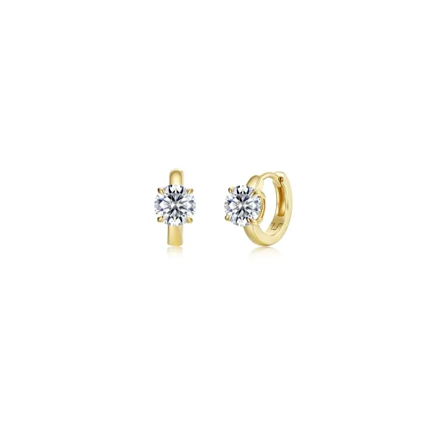 Floating Round-Cut Sterling Silver Huggies Morin Jewelers Southbridge, MA