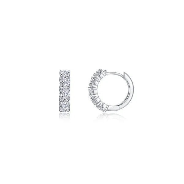 Platinum-Bonded Sterling Silver Huggie Earrings Morin Jewelers Southbridge, MA
