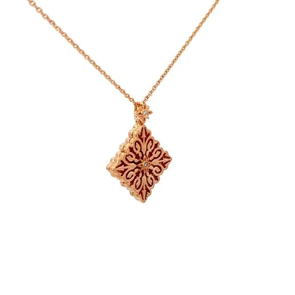 Rose Overlay Pendant with CZ Image 2 Morin Jewelers Southbridge, MA