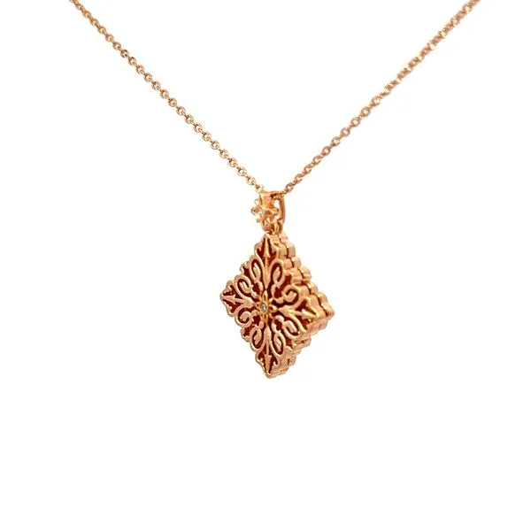 Rose Overlay Pendant with CZ Image 4 Morin Jewelers Southbridge, MA