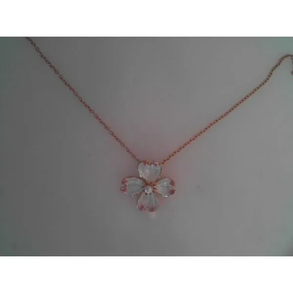 White Dogwood Necklace, Rose Gold Plated - Akoya Pearl