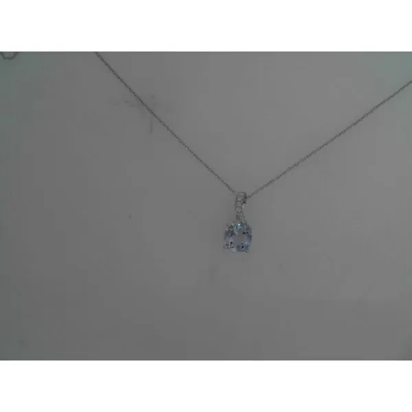 White Sterling Silver Blue Topaz Pendant