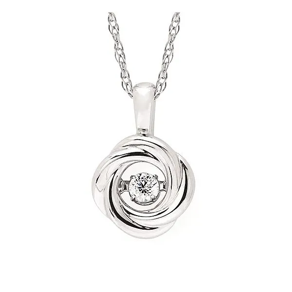 Shimmering Diamond Knot Pendant in Sterling Silver Morin Jewelers Southbridge, MA