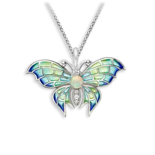 Green Plique-a-Jour Necklace in Sterling Silver Morin Jewelers Southbridge, MA