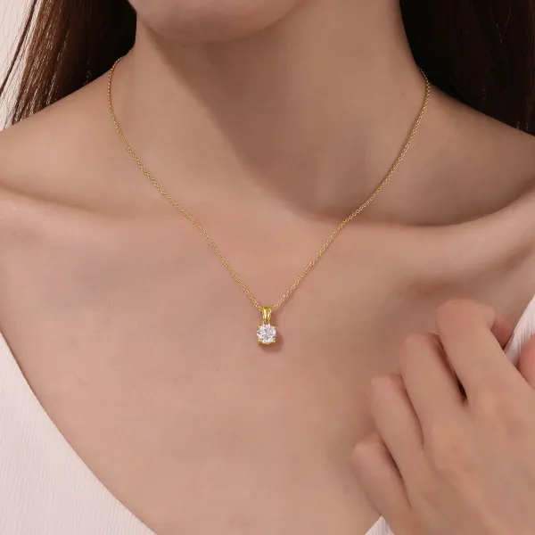 Solitaire Pendant Necklace Image 2 Morin Jewelers Southbridge, MA