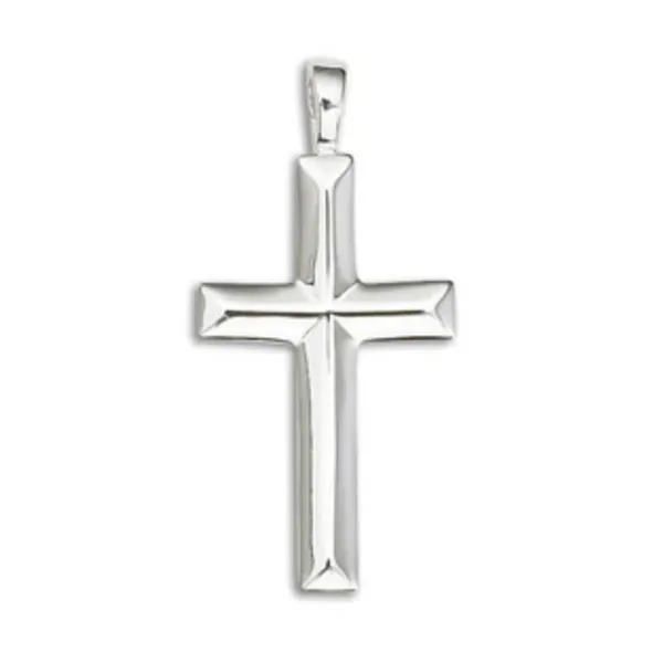 Solid Sterling Silver Large Angled Cross Morin Jewelers Southbridge, MA