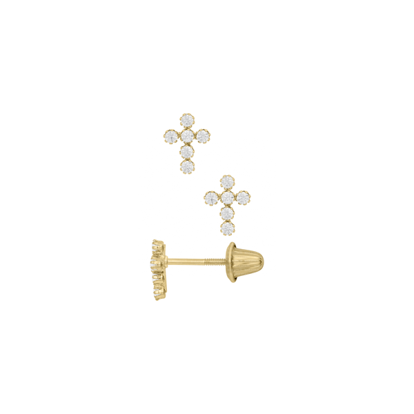 14KT Gold Cubic Zirconia Cross Handset Bracelet Morin Jewelers Southbridge, MA