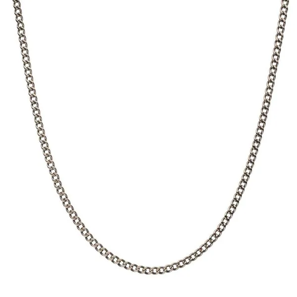 INOX Jewelry Stainless Steel Flat Curb Chain Necklace Image 2 Morin Jewelers Southbridge, MA